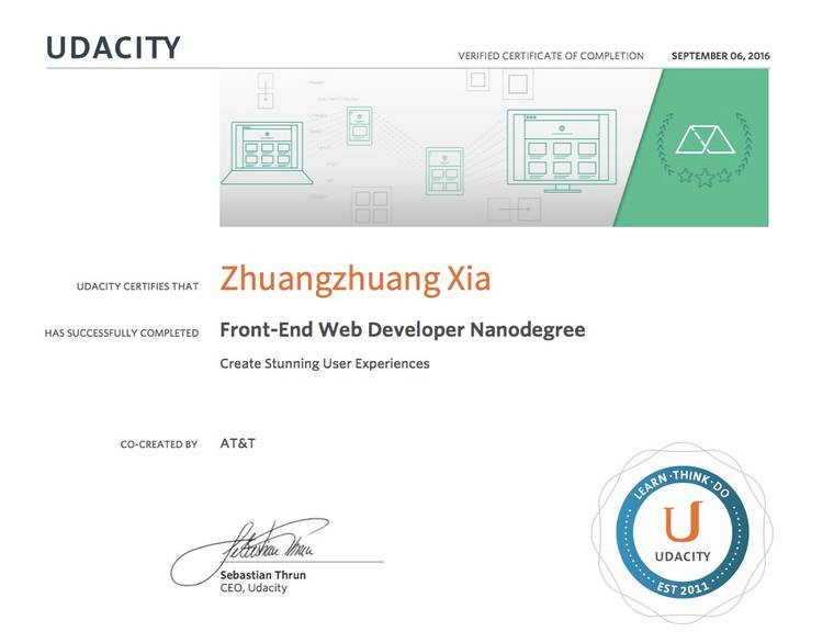 Udacity Certificate